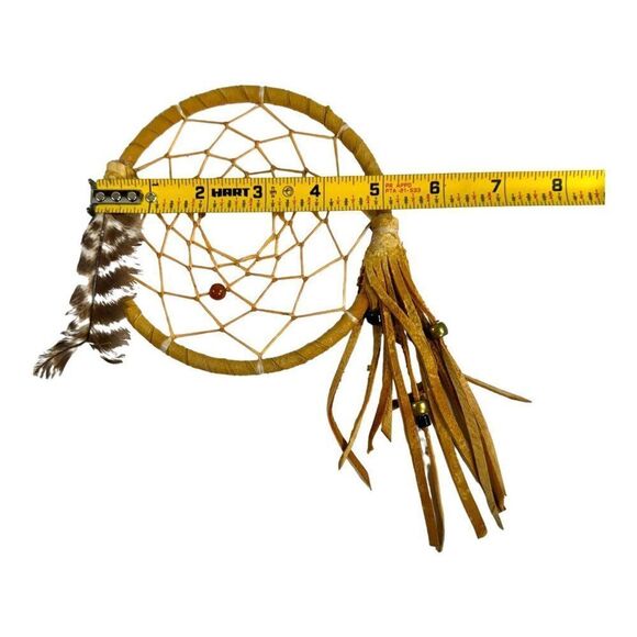 Handcrafted Dreamcatcher Authentic Southwest Feathers & Beads 5” For Home Decor - Picture 3 of 4